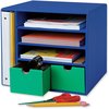 Pacon Classroom Keepers® Management Center, 4 Slots and 2 Drawers, Blue P001331